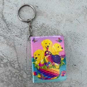 Vintage Lisa Frank Golden Retriever Puppies Dog Keychain Note Pad Notebook Mini
